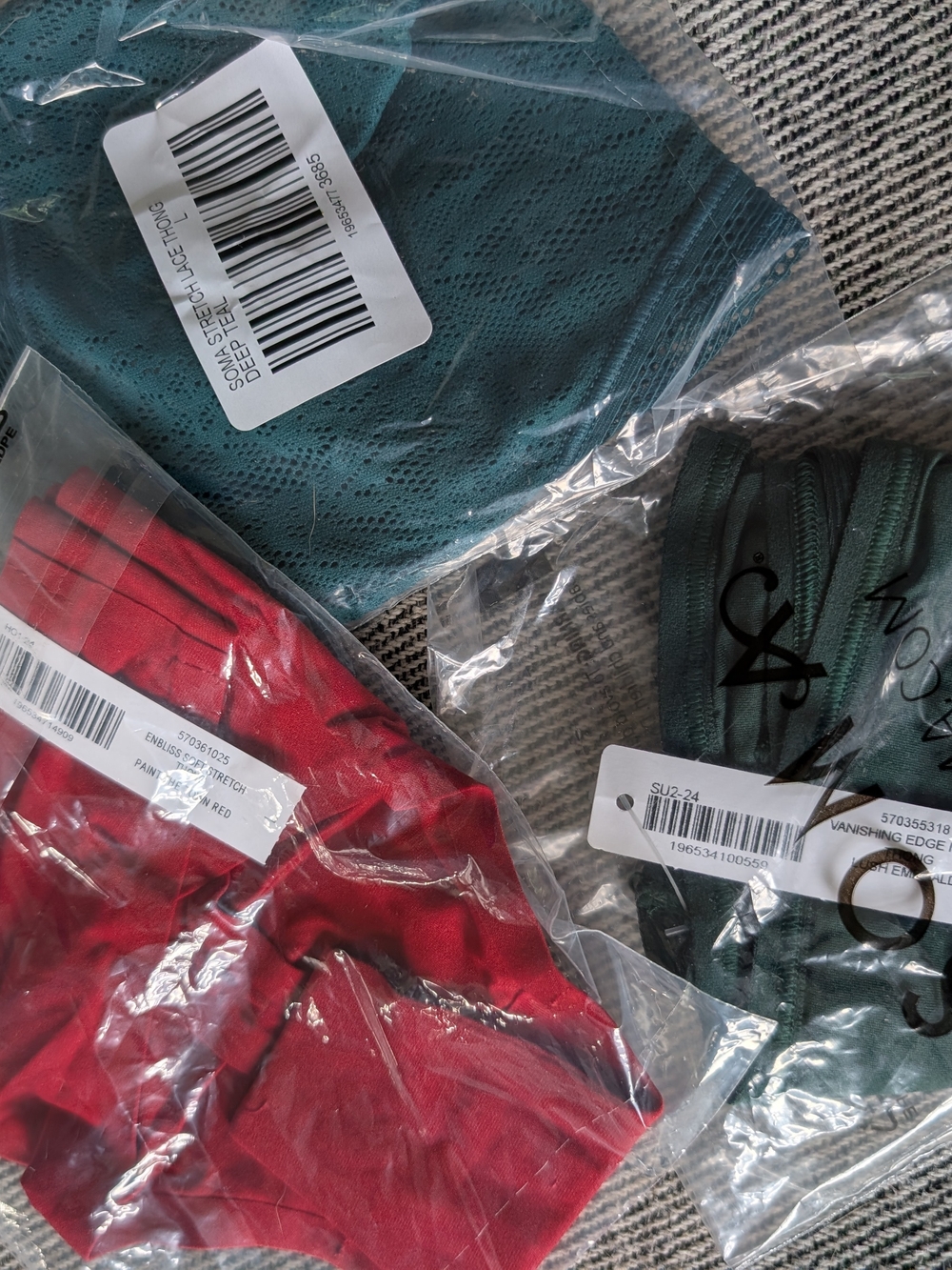 Soma Underwear Trio – Teal, Red, Dark Green